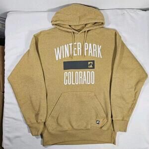 Vintage Winter Park Colorado Sweashirt Hoodie Mustard Yellow